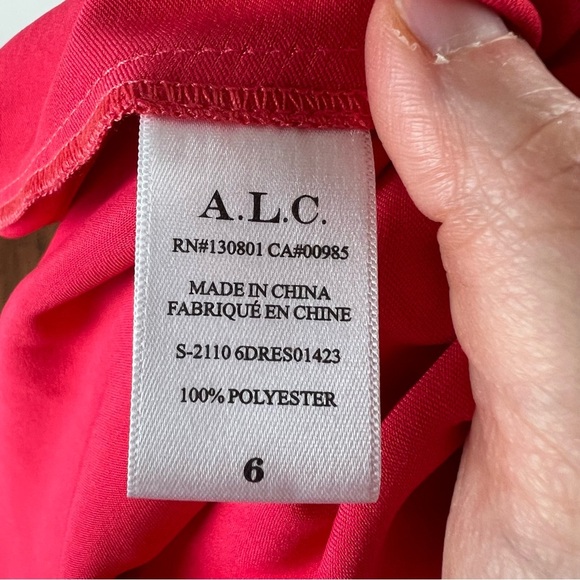 NWT A.L.C. Joss Ruched Dress Pink Size 6 Long Sleeve Mockneck High Neck - Picture 12 of 12